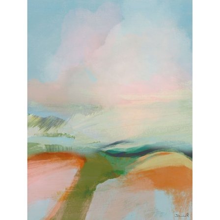 Dan Hobday Peach Hills Tryck 40cm x 30cm Vit/Blå/Persika