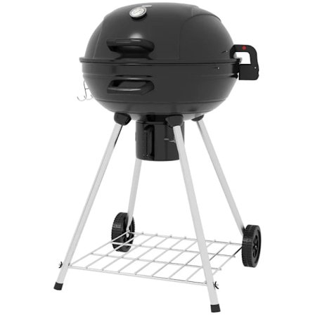 Rootz Kedel Grill - Ø54 Cm Kogerist - Varmestativ - Varmestativ - Hylde - Askrum - Termometer - Metal - Plast - Sort - 55L x 65W x 89H cm