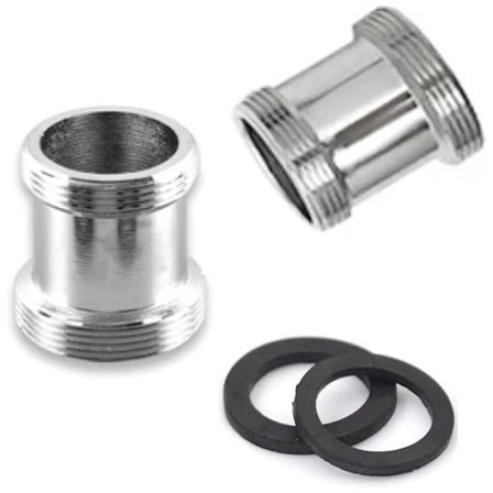 2-pakkaus messinkinen hana-adapteri, 22 mm NPT-ulkokierre, hanailmastinliitin pesuallas-hanalle, vedenpuhdistinadapteri (M22 – M22) KLB