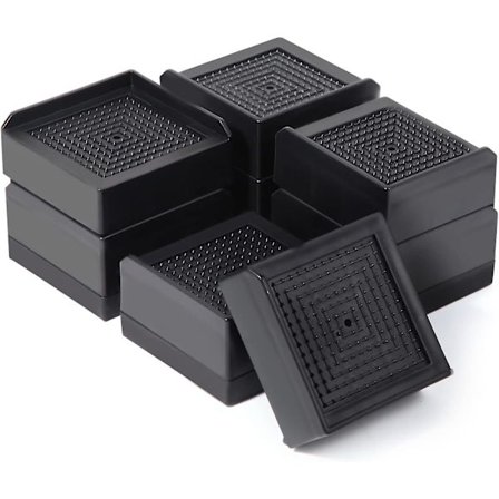 1,5 tommer Sengeforhøjere, Møbelforhøjer Kraftig, Bord Sofabord Sofa Løft, Sorte Justerbare Forhøjere (sæt med 4)