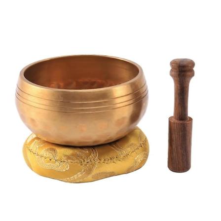 3,2 tum Tibetansk sjungskål meditationsyogameditationsskål träpinne kudde
