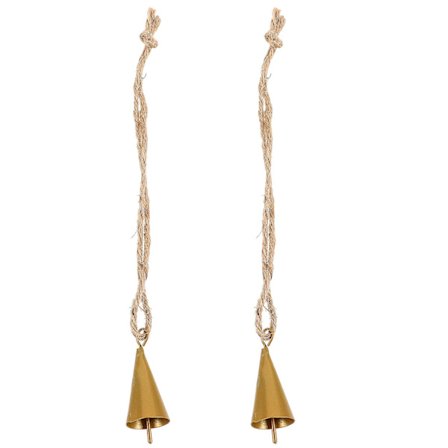 2-pack Vintage Klockmetall Ko Klocka Jul Dekoration Klocka Jul Fest Klocka Dekoration Klocka (Konisk) (23.00X2.00X2.00CM, Guld)