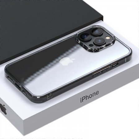 Bavurmak iPhone 12 Pro Max gjennomsiktig svart beskyttende klf, iPhone 12 Pro Max gjennomsiktig svart glassbeskyttende klf iPhone 12 Pro Max 