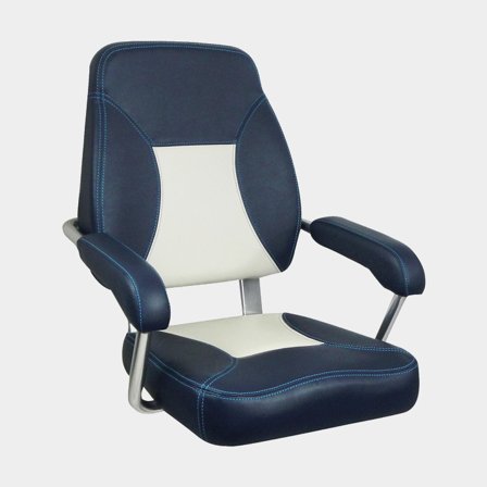 Bådstol ESM Mini Mojo, 58 x 62 x 58 cm, med armlæn, mørkeblå/lysegrå