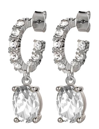 Barbara Ss Crystal Accessories Jewellery Earrings Hoops Silver Dyrberg/Kern