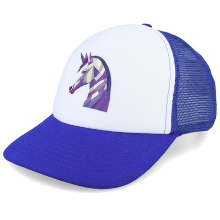 Kiddo Cap - White trucker Caps - Kids Geometry Unicorn Royal Blue/White Foam Trucker @ Hatstore