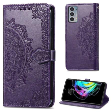 Mandala Motorola Edge 20 Läppäkotelo - Violetti Purple