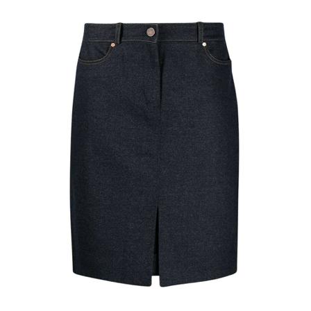 Celine Vintage Pre-Owned Wool High Waist Jeans Nederdel Blå, Dame