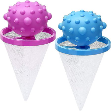 Fjerner for dyrehår, vaskemaskin, vaskefilter, hårfanger (2, lilla blå)