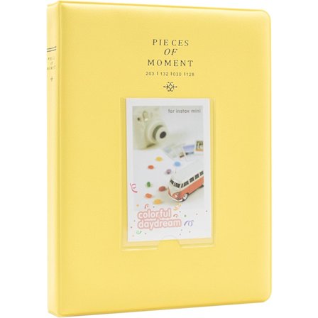 128 Lommer Mini Fotoalbum - Til Instax Mini 11/9, Kodak Mini 3-Tommer Film (Gul)