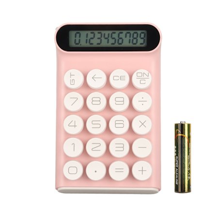Rosa Avtakbar Mekanisk Kalkulator 20 Taster Blå Bryter Intelligent Avstenging Sklisikker 10 Sifret LCD-Skjerm