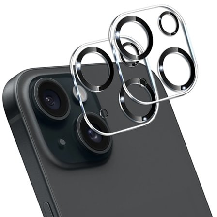 2-Pack linsebeskyttelse for iPhone 15 Plus-kamera i herdet glass
