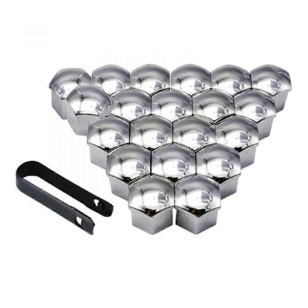 Bästsäljare 20-pack hjulmutterskydd för bilar, rostskydd, silver, 17 mm Silver 17mm Silver 17mm