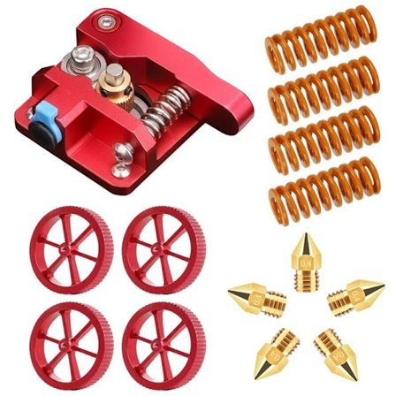 3D-skrivarpaket med -8 Extruder, 4 Röda Vridbara Nivelleringsmuttrar och Sängnivåfjädrar, 0,04 mm Munstycken