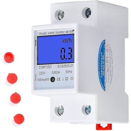 Digital Elmätare LCD Trefasmätare 3-fas 4-ledare Trefasmätare för DIN-skena AC-mätare db
