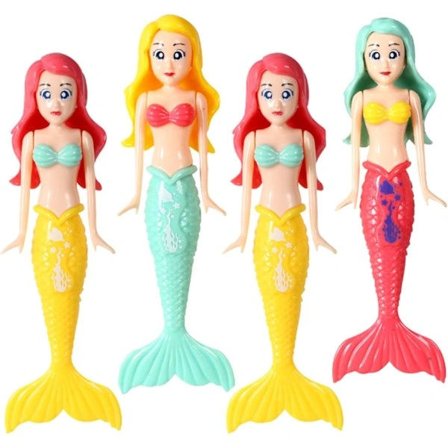 Dykkelegetøj til pool, 4 stk. havfruer undervands poollegetøj til børn, torpedoer havlegetøj