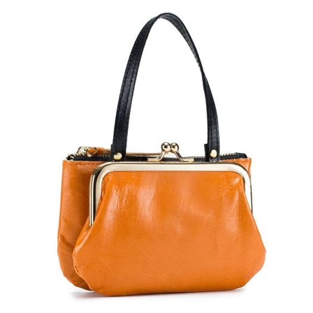 Damplånbok Small Ladies Compact Bifold Läder Vintage Mynt