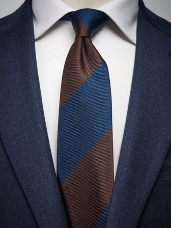 John Henric Men's Blue & Brown Tie Stripe Size 7,5