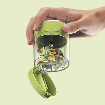 3-in-1 Matkakokoinen Pillerijärjestäjä, 7 päivän kannettava minipillerirasia ja lääkeannostelija