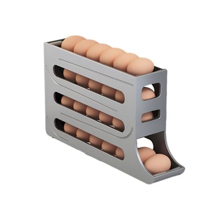 Ægdispenser Automatisk Rullende Æg Holder Ægkasse Organizer Stativ Køleskabsopbevaring 30 æg, Tilbud