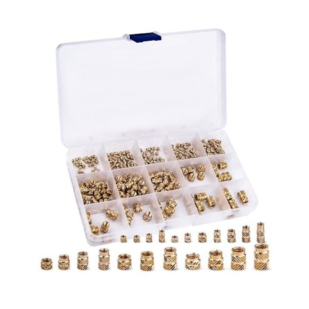 340 stk. M2 M2.5 M3 M 4 M 5 M6 Metriske Riflet Møtrikker Sortimentsæt Gevindindsats Møtrikker Messing Varme Sæt Til 3D-print