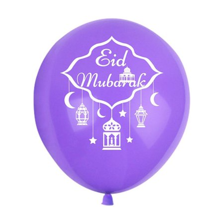 12 tum EID MUBARAK Ballonger Latex Ballong LILA