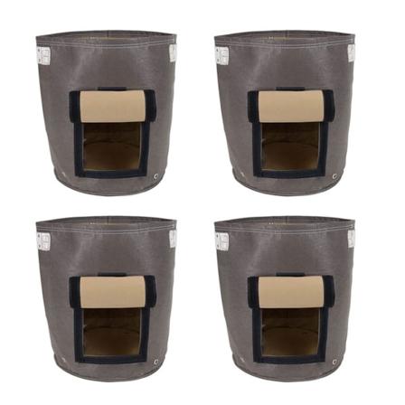 Potetvekstposer med klaff 10 gallon, 4-pakning Plantepotte med