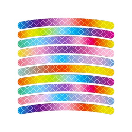 Regnbåge Cykelhjul Reflexklistermärken - 10-pack