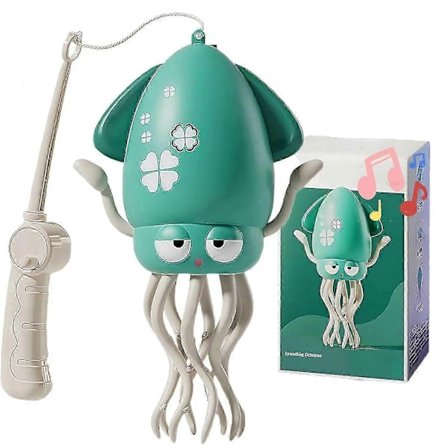 Musikalsk dansende blæksprutte legetøj til børn, gående kravlende automatisk undvigende blæksprutte legetøj med lys, fødselsdagsgave til drenge og 