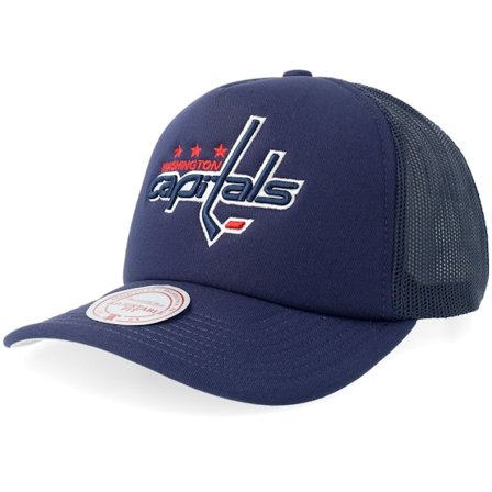 Mitchell & Ness - NHL Blå trucker Caps - Washington Capitals Evergreen Navy A-Frame Trucker @ Hatstore