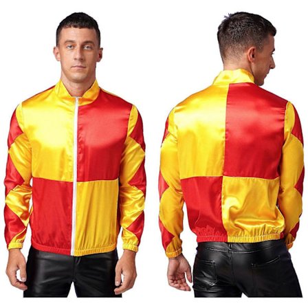 Herre Color Block Hest Jockey Kostume Hest Rytter Racing Overtøj Sports Scene Spil Jakke