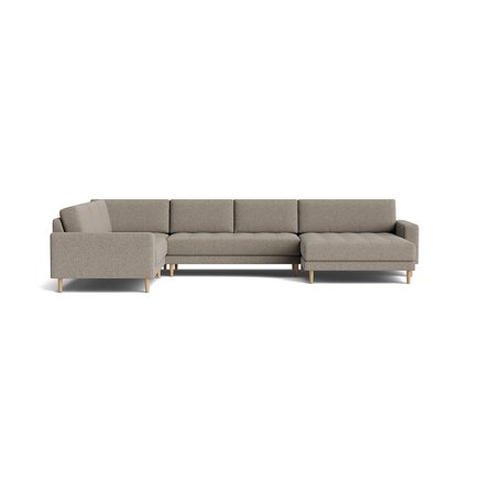 Mondo U-Form Sofa, wendbar in Hygge Grau/Beige meliert, modernes skandinavisches Design, bequeme Polsterung, Wohnlandschaft, Höhe 83cm.