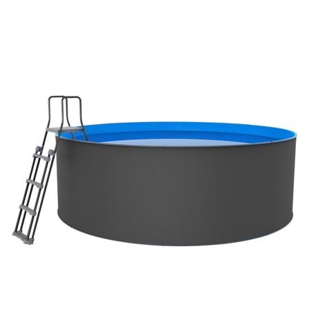 Swim And Fun - Santorini Pool XL Round Ø360 x 120 cm, Grey - Litenleker