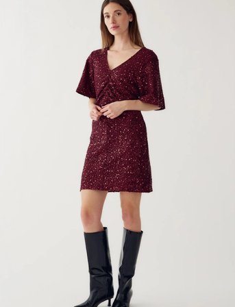 Noella Soli Dress - Burgundy - M
