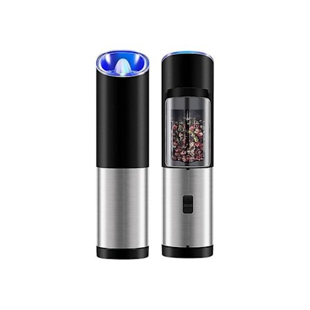 2 stk. elektrisk salt- og peberkværn køkken automatisk kværn krydderikværn