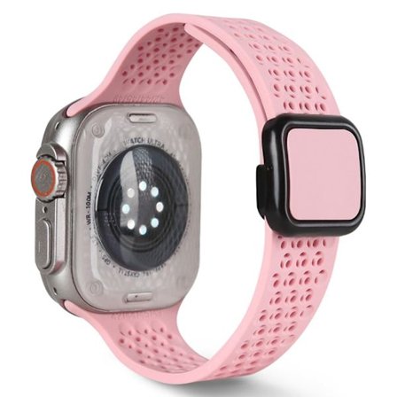 Apple Watch Series 41mm - 40mm - 38mm magneettinen silikoniranneke - Vaalea Pinkki Pink