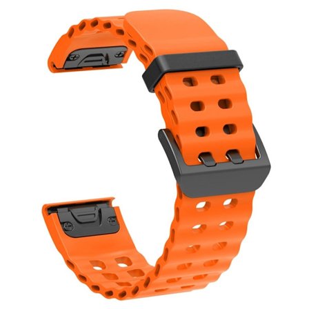26 mm silikonrem Garmin Fenix 8 51 mm / Enduro 3 / Instinct 2X Watchband med flere hull - Oransje