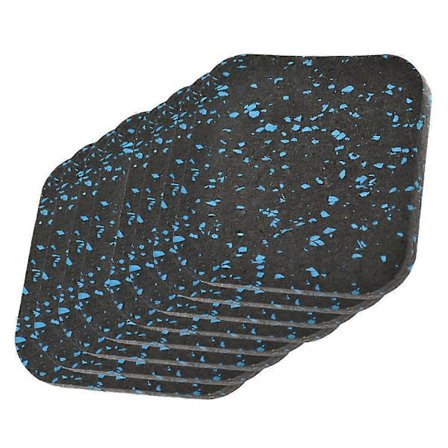 8 stk. gulvmåtter til fitnesscenter Støjreducerende gummimåtter til løbebånd og træningsudstyr, skridsikre og ridsefaste, vibrationsabsorberende, 