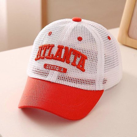 Åndbar baseballkasket med bogstaver til drenge og piger, afslappet sommerstil, justerbar til alderen 2-8 år