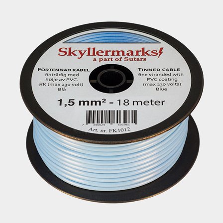 Cabo de cobre estanhado Skyllermarks RK, redondo, unipolar, 1.5 mm², 18 metros, azul