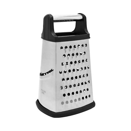 Professionell boxrivjärn, rostfritt stål med 4 sidor, bäst för parmesanost, grönsaker, ingefära, svart