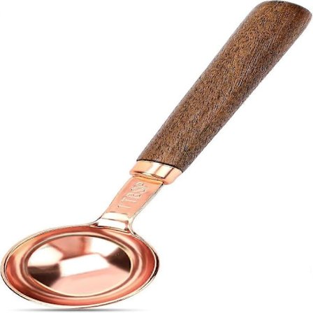 1 spiseskefuld kaffeske til malet kaffe, træ, langt håndtag, kaffebønneske, teske, måleske