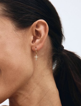 Edblad Spirit Cross Hoops Gold - Gold - ONE SIZE