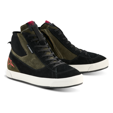 Motorradschuhe Alpinestars Stated WP Militärgrün/Schwarz/Cremeweiß 43,5