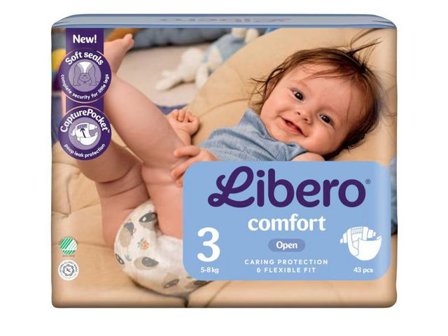 LIBERO Blöja Comfort 3 5-8kg 43/fp - Lyreco - Sjukvård och omsorg - Hygien - Barnblöjor