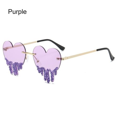 Aurinkolasit naisille Heart with Tears Muotoiltu PURPURA