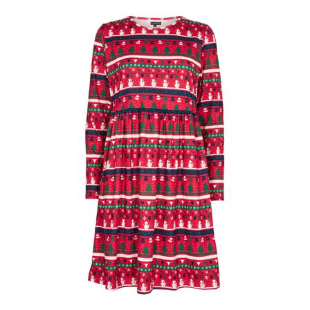 Liberté Liberté - Alma LS Frill Kjole, 9565 - Snowman X-Mas Rød, Dame, Størrelse: Xl/2Xl