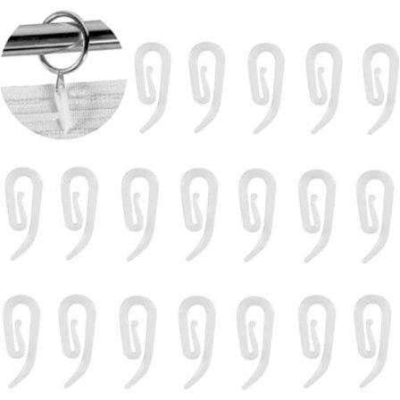 100 stk 28x12mm Plast Gardinkroker for Skinner Hvite Klips for Dusjforheng Gardiner Husvogner Hjemmeinnredning DIY