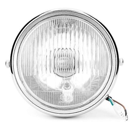 Universaali moottoripyörän retro hopeinen kuori valkoinen linssi ajovalaisin etuvalo GN125:lle