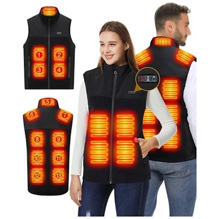 Fleece Opvarmet Vest, 13 Varmezoner Elektrisk Vest Unisex Opvarmningstøj